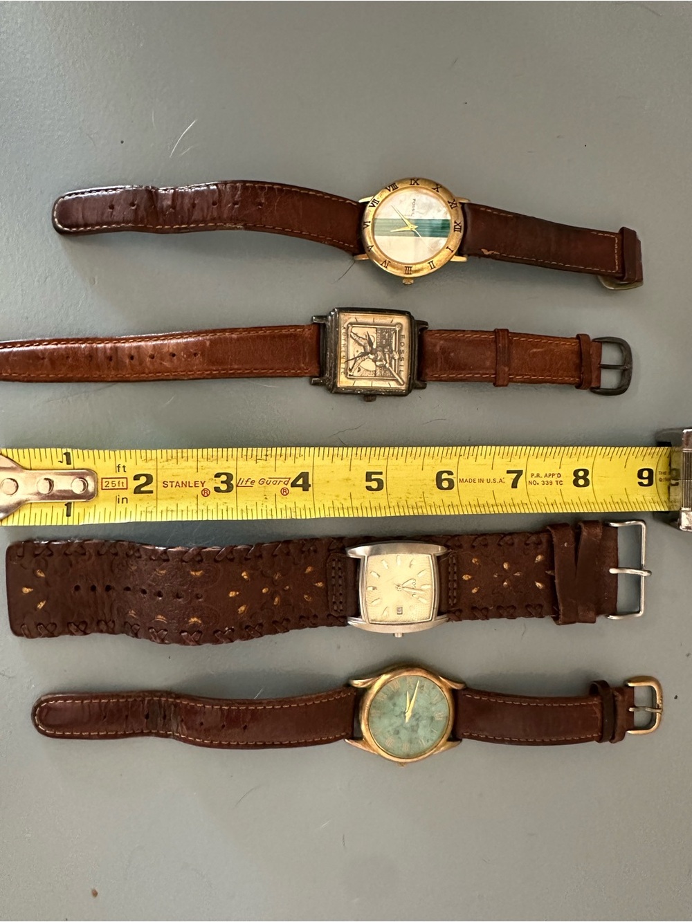 Fossil Women's Brown Leather Strap Watch with Gold-Tone Case